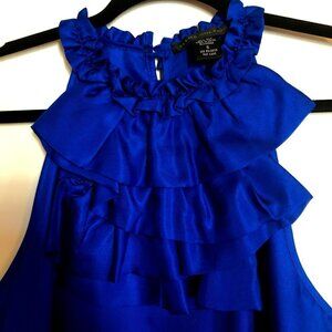 Elena Solano 100% Silk Ruffle Front Top Size S